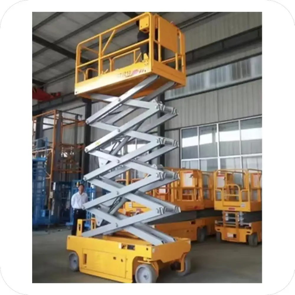 Customized 12M 500 Kg Semi Electric Platform Mobile Scissor Lift Table Elevated Small Electric Lift Table Electric Scaffolding