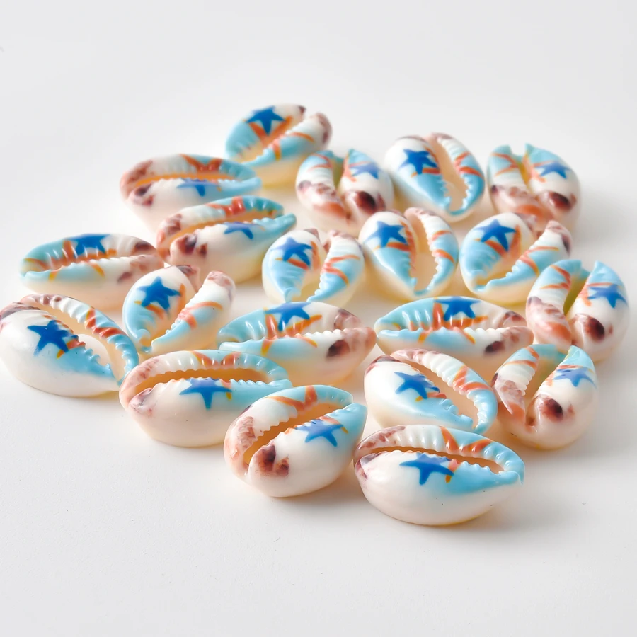 5 Stück bunte Muschel-Anhänger mit bösem Blick/Türkischem Auge, Seestern, Schildkröten-Muscheln, Anhänger für die Schmuckherstellung, handgefertigte Armbänder, Geschenk – Detail 10