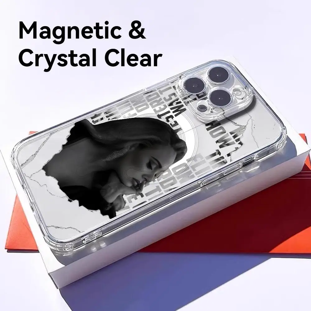 Singer A-Adele A-Adkins Phone Case For iPhone 17 16 15 14 13 12 Pro Max Plus With Magnetic Crystal Clear Case Wireless Charge - Detail 1