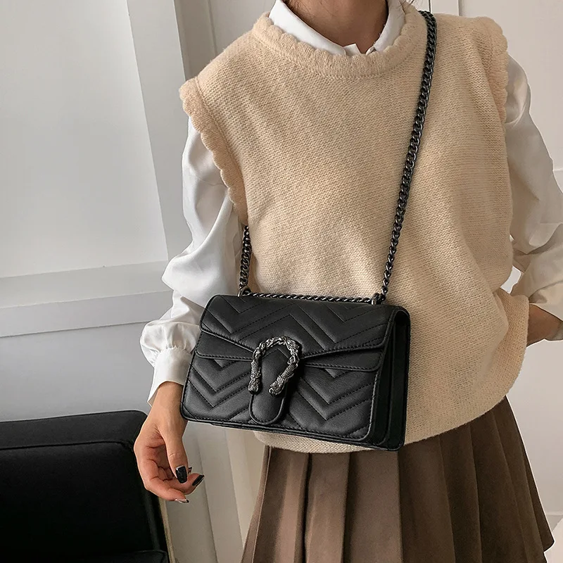 2023 New fashion Women candy color single shoulder Chain Crossbody Bags For Women Handbags Shoulder Bags Messenger Female Za Clu