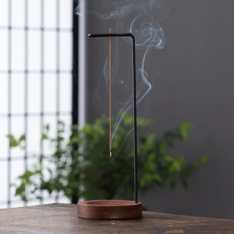 Creative Upside Down Incense Burner Incense Stick Holder Wooden Round Incense Tray Ornament Bedroom Home Yoga Decoration Crafts