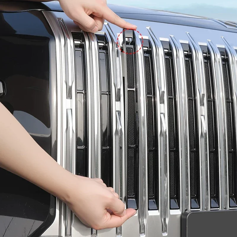 For ZEEKR 8X 2026-Present ABS Car Modify Front Buckle Insect Proof Net Auto Front Bumper Center Intake Grille Cover Accessory
