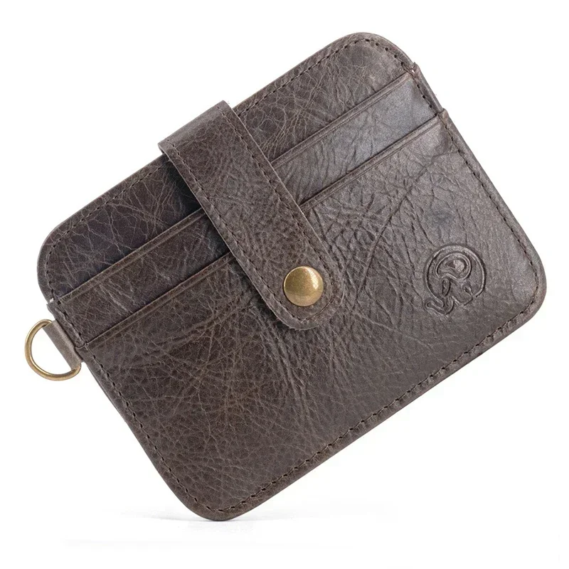 Genuine Leather Credit Card Holder for Men Luxury Designer Women's Wallet Portable Short Slim Cardholder Purses Gifts
