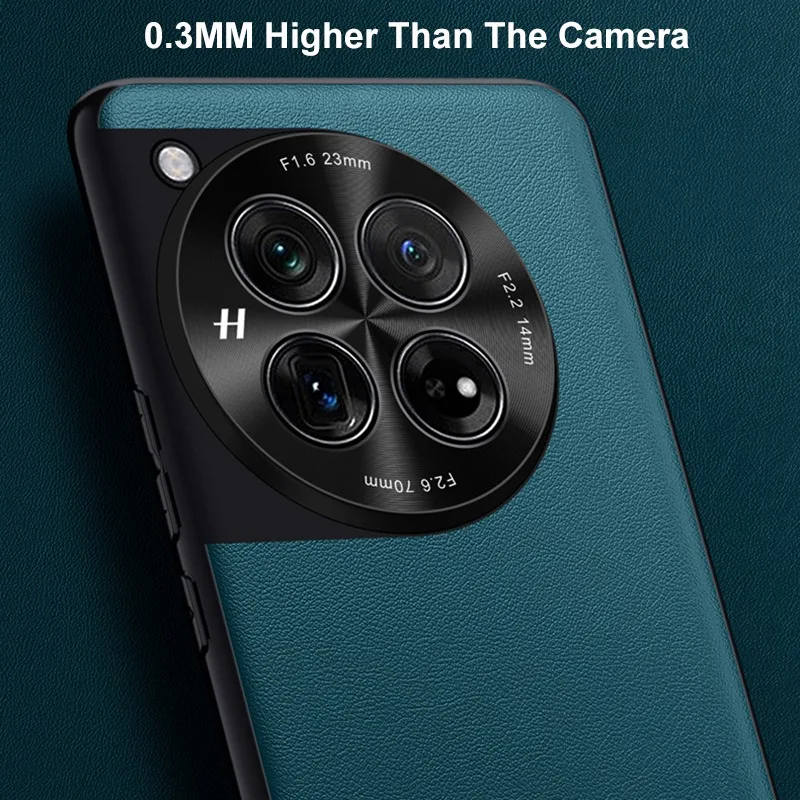 Luxury PU Leather Phone Case For OnePlus 12 Back Cover Matte Shockproof Full Protection Case For One Plus 12 5G OnePlus12 Coque
