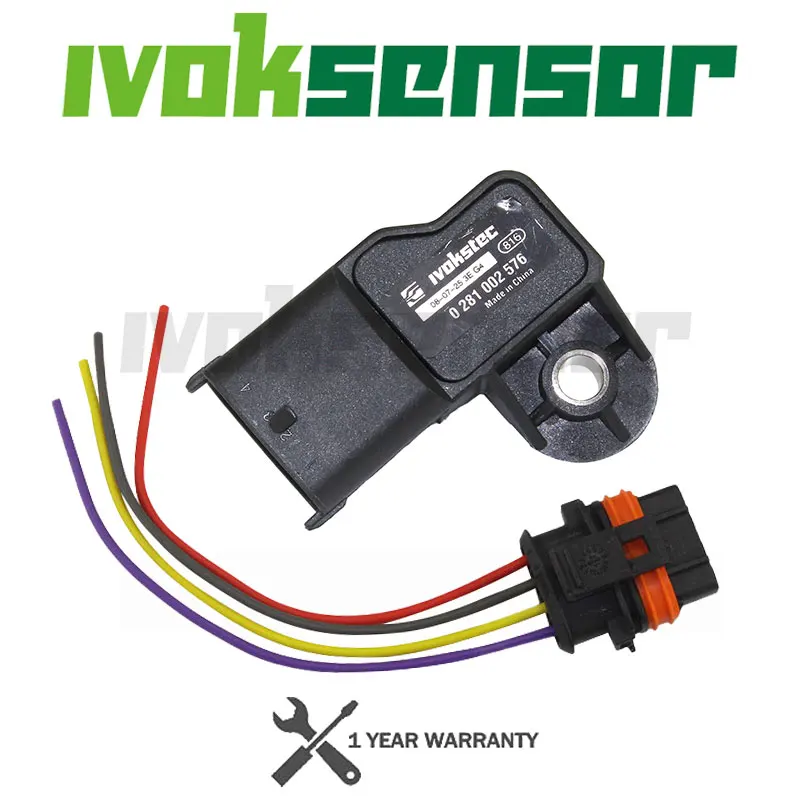 MAP Sensor For VOLVO FE FH FL FM KAMAZ DAF CF LF 45 55 65 0281002743 0281002576 20524936 1403945 With Plug Connector