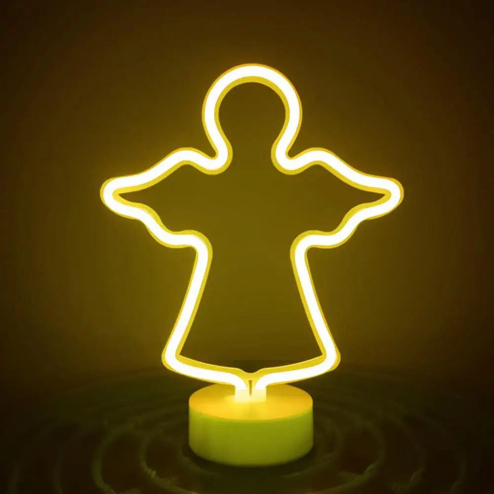 Decorative Neon Light Led Neon Light Stunning Angel Neon Sign Lamp Usb/battery Operated Mushroom Led Light for Non-glaring