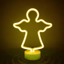 Decorative Neon Light Led Neon Light Stunning Angel Neon Sign Lamp Usb/battery Operated Mushroom Led Light for Non-glaring