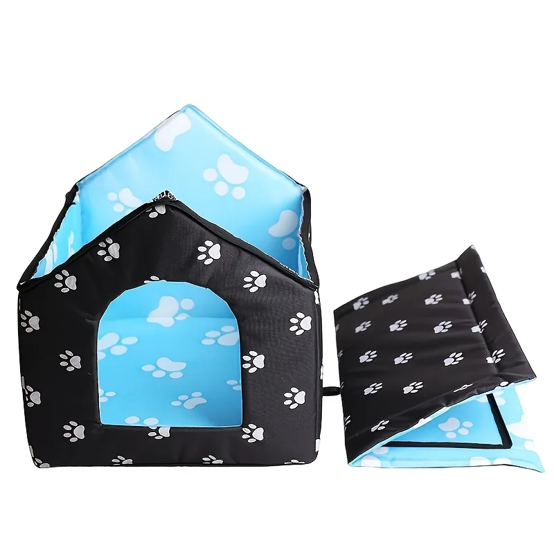 Cat House for Outdoor Winterproof Waterproof and Warm Foldable Pet Shelter for Cats with Removable Cushion for Stray Pets - view 5