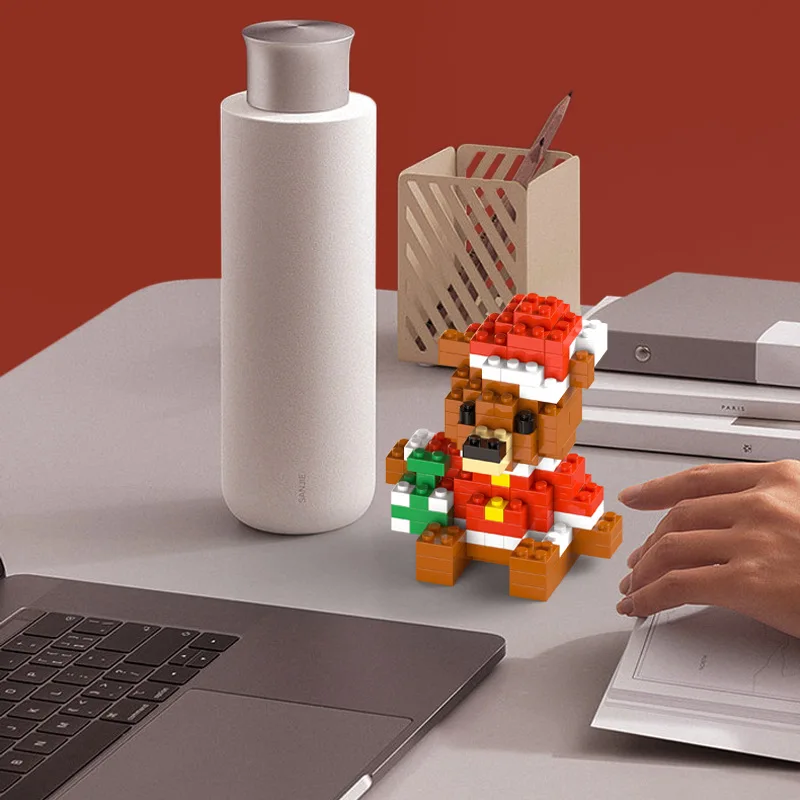 ชุดคริสต์มาสของบล็อกตัวต่อเพชรอนุภาคของเล่นประกอบเพื่อการศึกษาต้นคริสต์มาสซานตาคลอสเครื่องประดับขนาดเล็ก