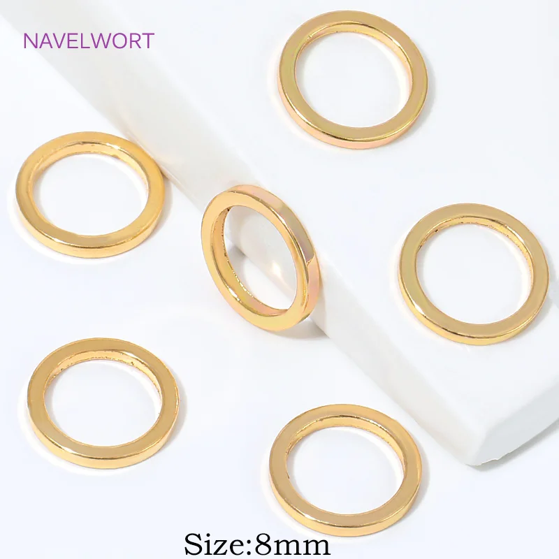 20/40 Stück 18K vergoldete runde, flache, geschlossene Ringe, Biegeringe, Verbindungsringe für Schmuck, DIY-Armband- und Halskettenherstellungszubehör – Detail 26