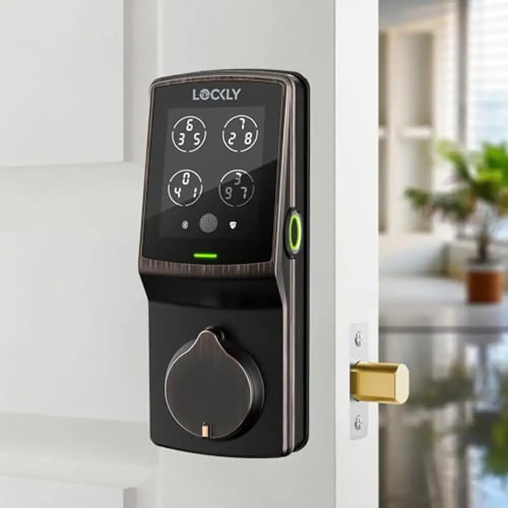 Keyless Entry Smart Door Lock PIN Genie Biometric Fingerprint Sensor Bluetooth App Control Real-Time Alerts Easy Installation