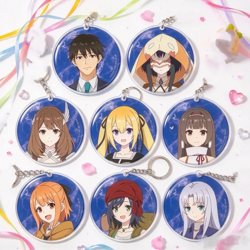 Anime He World's Strongest Rearguard 6CM Circle Acrylic Keychain Bag Pendant Arihito Atobe/Elitia Centrale Hanging Ornament