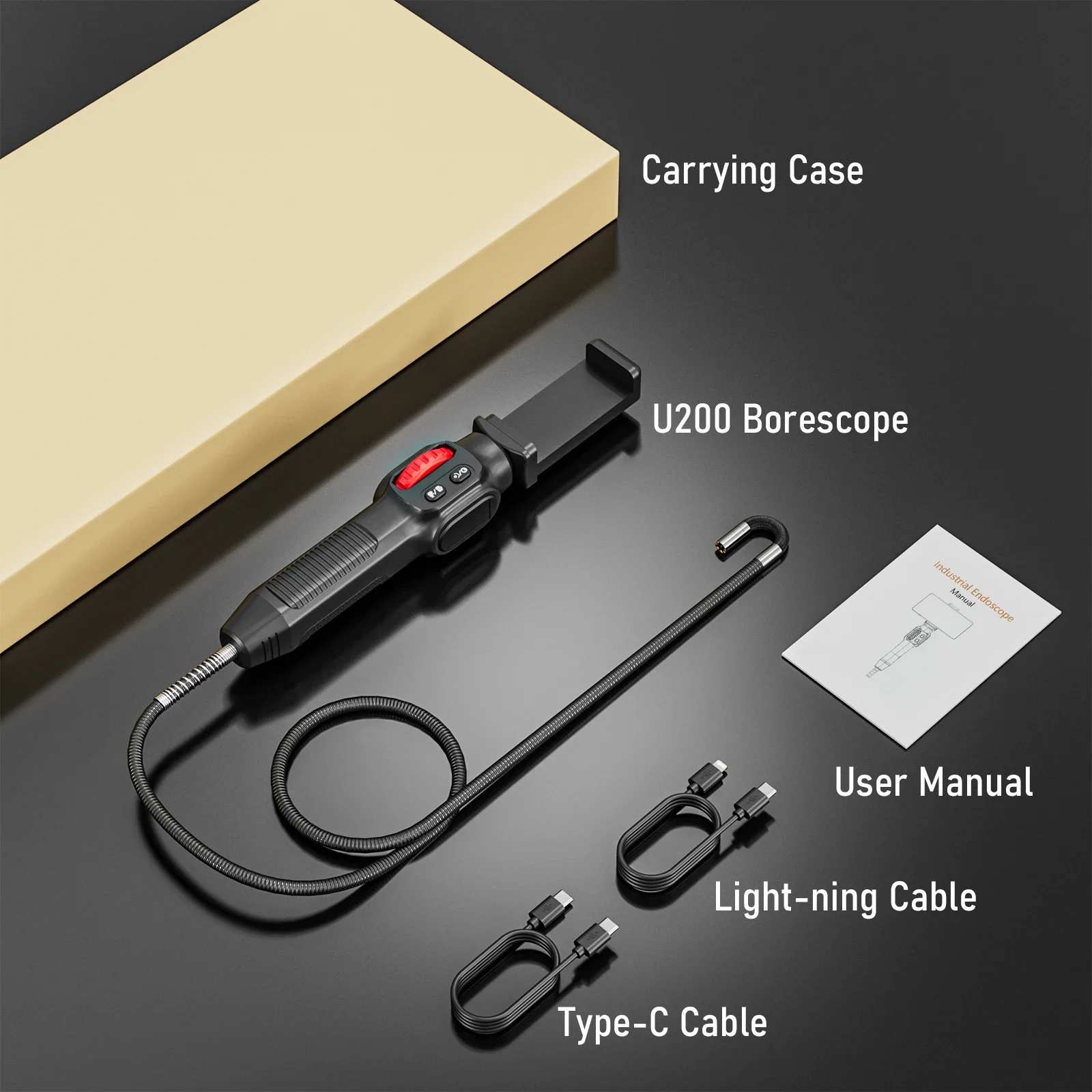 Articulated Boroscope 360 Degree Rotary Rotating Video Channel Endoscopic Inspection Endoscope Camera Head
