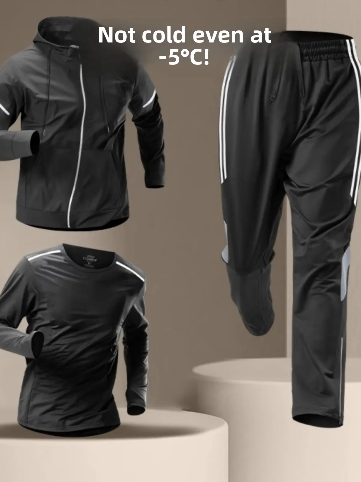 

Мужской спортивный костюм: дышащая быстросохнущая одежда для бега, велоспорта и активного отдыха, осенний сезон, длинный рукав