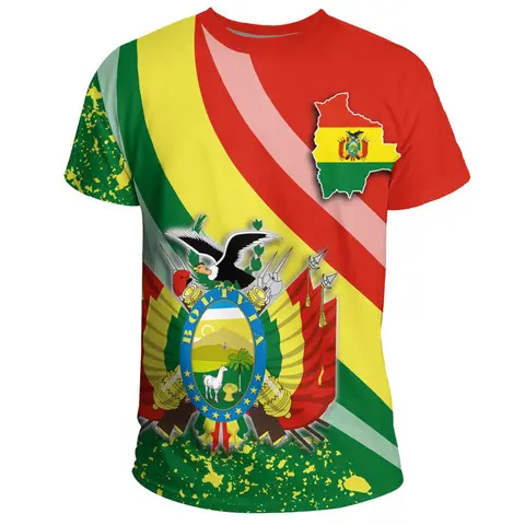 Mode Bolivia Flagga 3D Tryckt T-shirt Herr Sportkläder T-shirts Rund Hals Kortärmad Sommar Casual Street Lös T-shirt 10 best sales Bolivia-toppen - №2