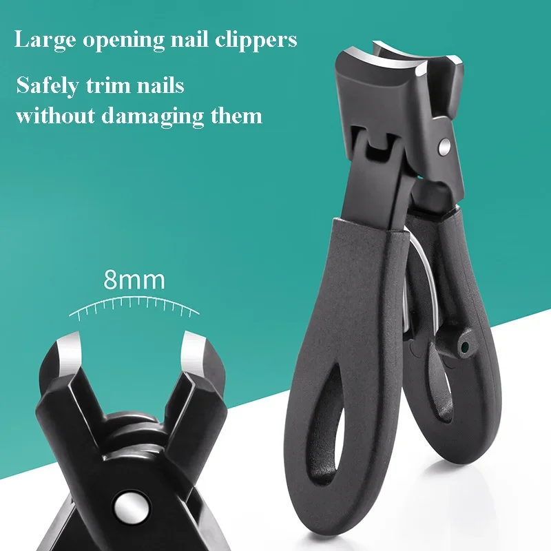 1pc Portable Ultra Sharp Nail Clippers Stainless Steel Wide Jaw Opening Anti Splash Toe Fingernail Trimmers for Woman Man Care