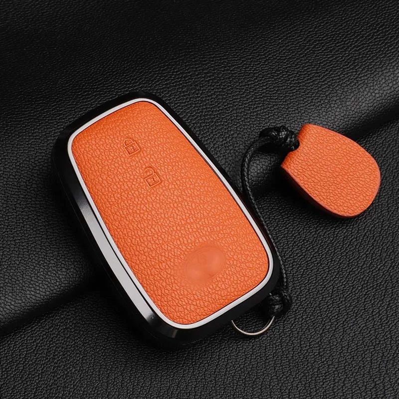 

For Toyota Key Holder Camry Asia Longray Ling Corolla Bag New Highlander Leather Buckle Protective Shell 2-Button Model