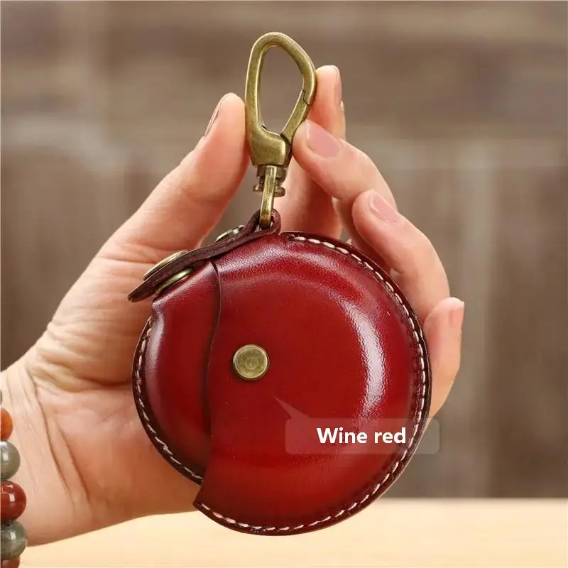 Handgefertigte Aufbewahrungstaschen, Echte Leder-Rundtaschen, Tragbare und Kreative Bluetooth-Kopfhörer-Etuis, Hochwertige Geschenkboxen – Detail 9