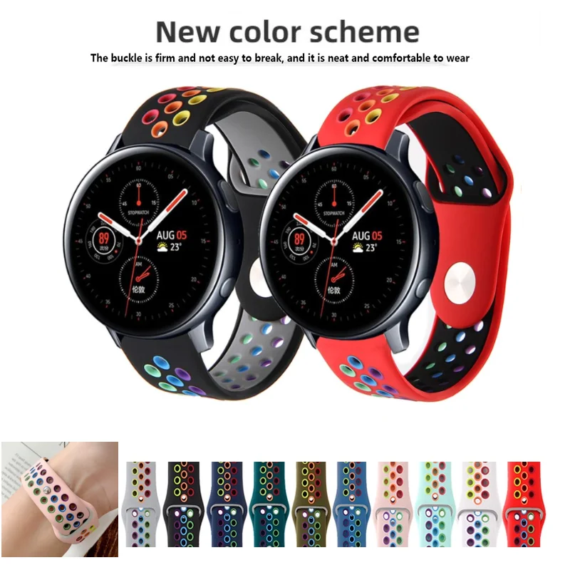20 22mm Silicone Strap For Samsung Galaxy Watch Active 2 Watch 3 4 5 Pro 6 7 FE 40 44 41 45 42 46 43 47mm S3 Accessories Band