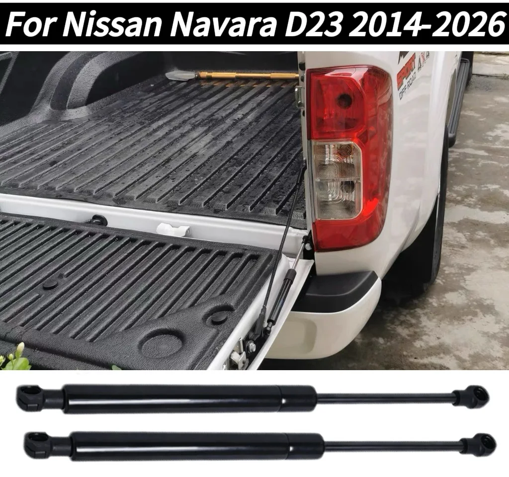 2PCS Rear Tailgate Lift Supports Gas Springs Shock Absorbers For Nissan Navara D23 2014-2026 Pickup Trunk Boot Assist