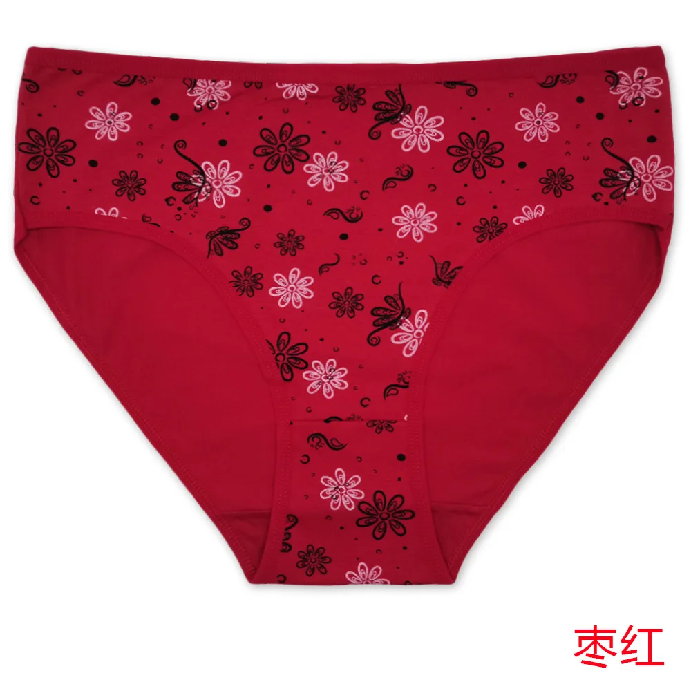 New Style 4pcs/lot Big Yards 2XL/3XL/4XL Women\'s Underwear Plus Size Mommy Iris flower Cotton Panties Large Briefs 89668