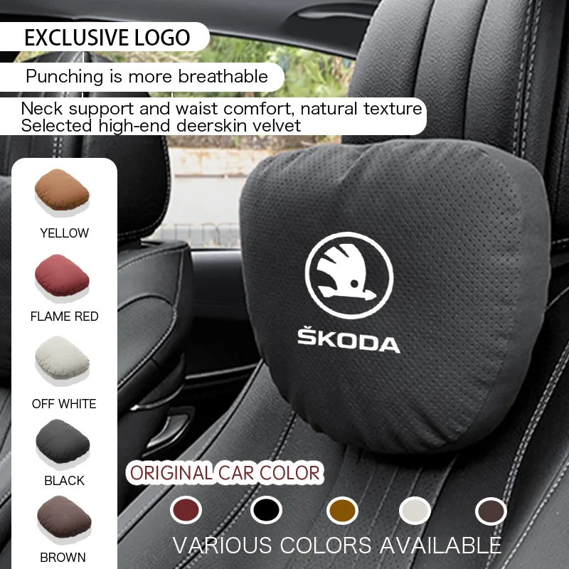 

For Skoda Superb 2 Octavia 2 1 4 Emblem Fabia Rapid S A7 Keychain Accessories Car Neck Headrest Pillow Seat Lumbar Protection