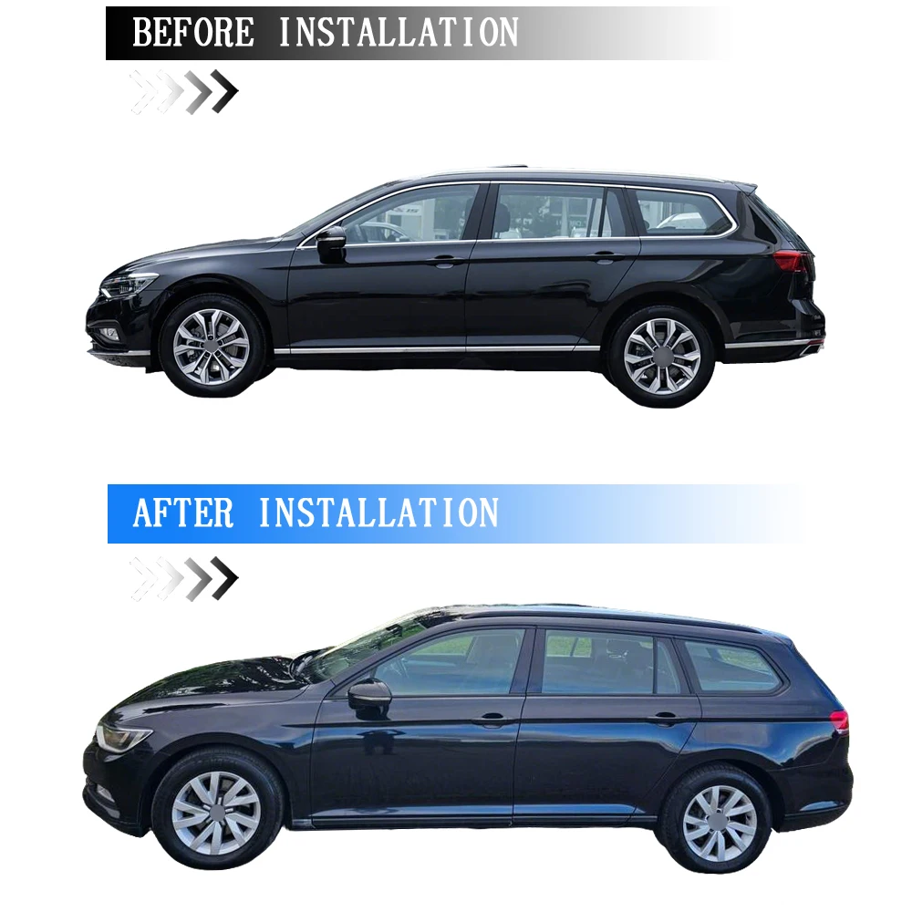Glossy Black PVC Car Window Decorative Strip Sticker For Volkswagen Passat B8 hatchback 2016-2023 Exterior Protection Accessory