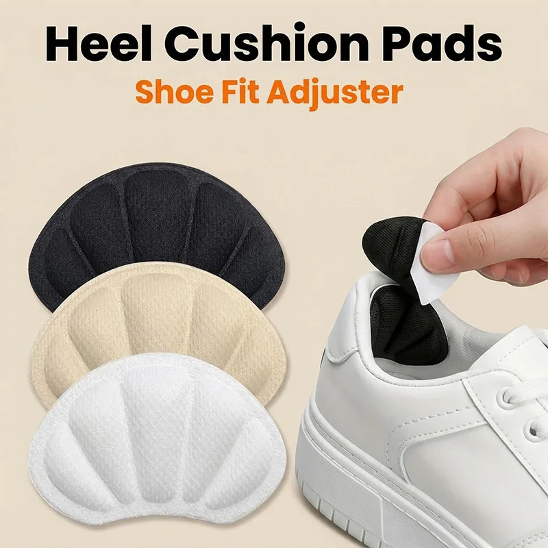 8-Piece Heel Pads, Self-Adhesive Anti-Slip Protective Pads - Thick, Non-Slip, Shock-Absorbing Insoles That Enhance Shoe Comfort, Prevent Chafing and Slipping Off, Suitable for Casual Shoes, Sneakers, and White Shoes, Shoe Size Reducer, Heel Pads to Prevent Slipping and Chafing, Shoe Lining
