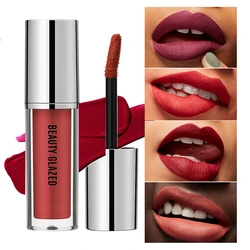 BEAUTY GLAZED 24H Long Lasting Liquid Matte Waterproof Lipstick Lip Gloss Makeup Matte Lip Tint  Maquiagem  Make Up