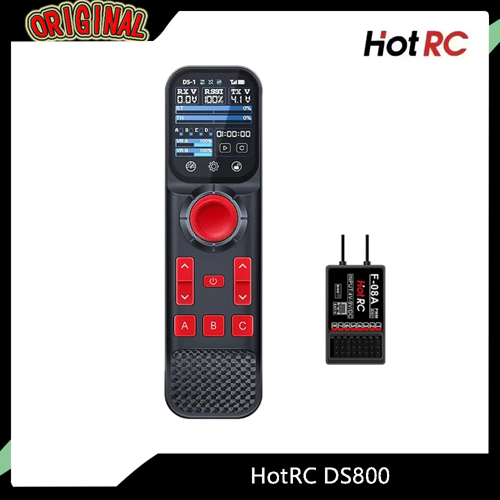 

HotRC DS800 2.4G 8CH Radio Transmitter - 2inch Color Screen Cruise Control for RC Car / Fishing Boat / Trawler