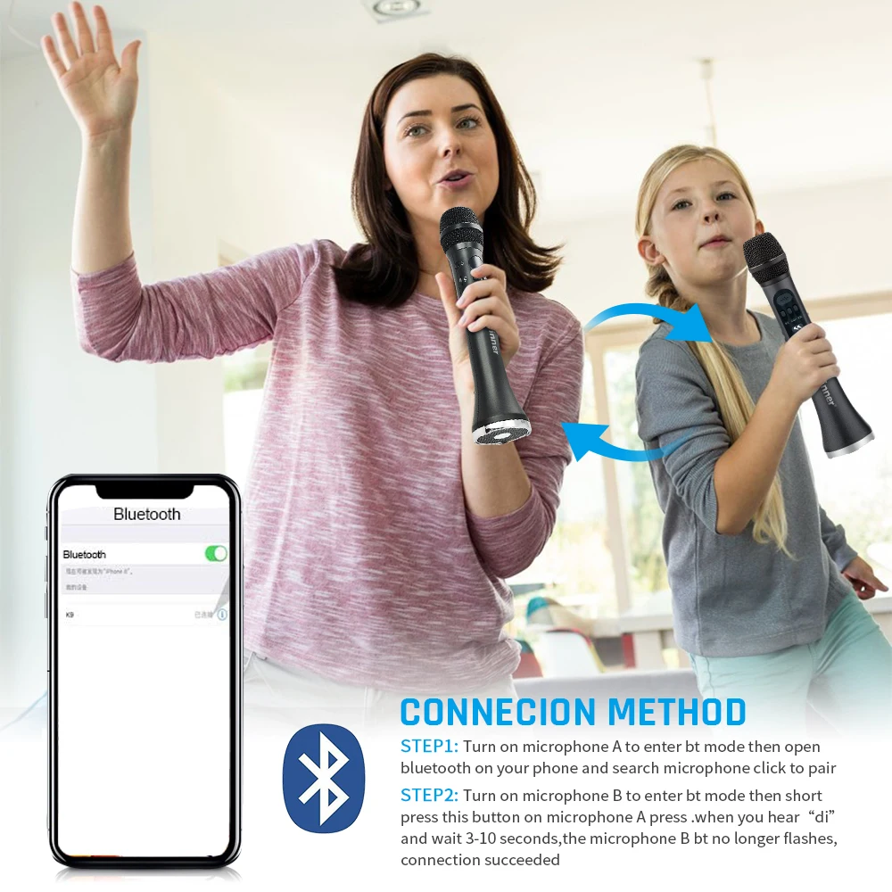 Lewinner-Micrófono de Karaoke Serie L, altavoz inalámbrico, 15-30W, portátil, Bluetooth, para teléfono, compatible con grabación, reproducción TF