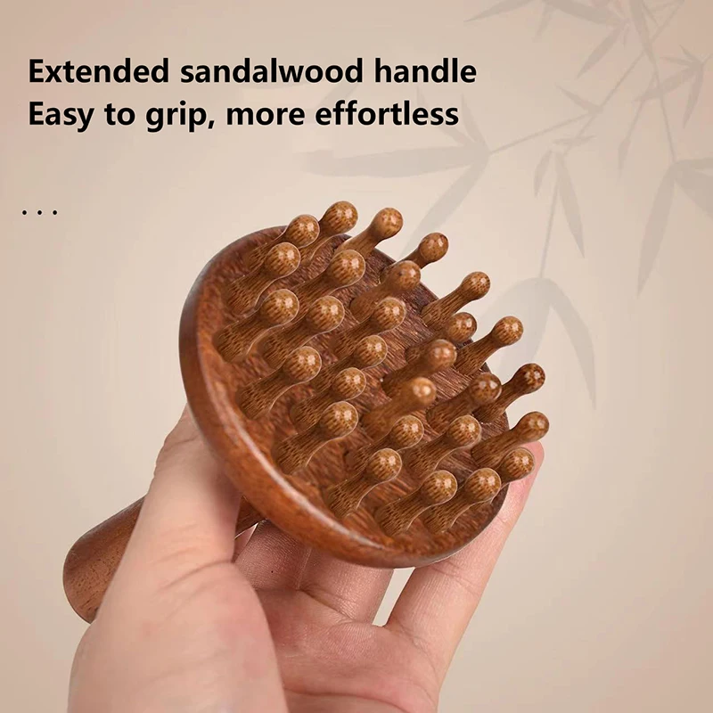 Sandalwood Gua Sha Massage Brush Head Neck Shoulder Abdominal Leg Body Meridian Massager Gua Sha Comb Wooden Massage Tools