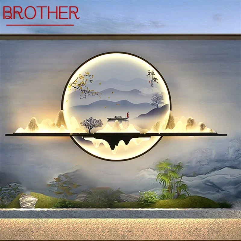 BROTHER Outdoor Mural Lamp LED 1 Meter Diameter Circular Landscape Waterproof Mural  Villa Courtyard Garden Decoration Painting