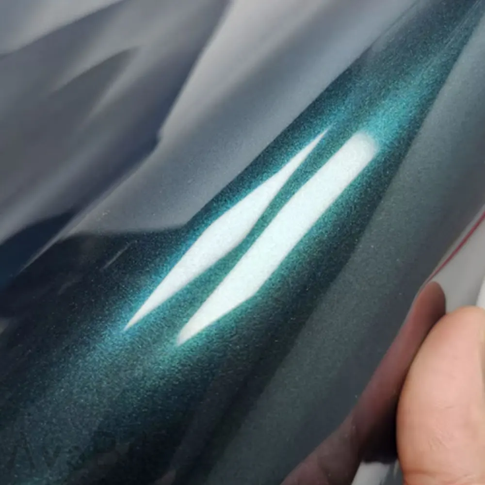 

50cm*300cm Car Stickers Gloss aurora green Vinyl Car Wrap Film Midnight green Glossy Wrapping With Air Bubble Free Anti-scratch