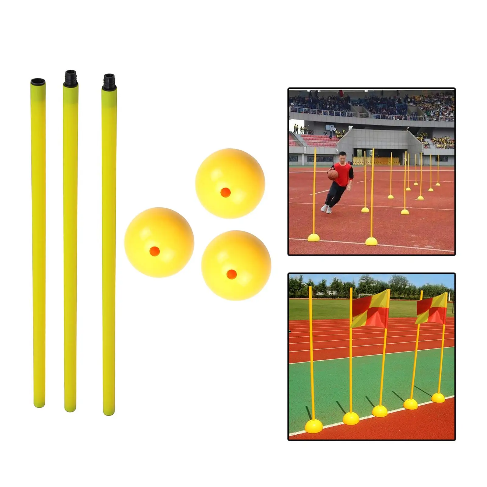 

Soccer Door Pole Training Equipment Set with Obstacle Markers and Base