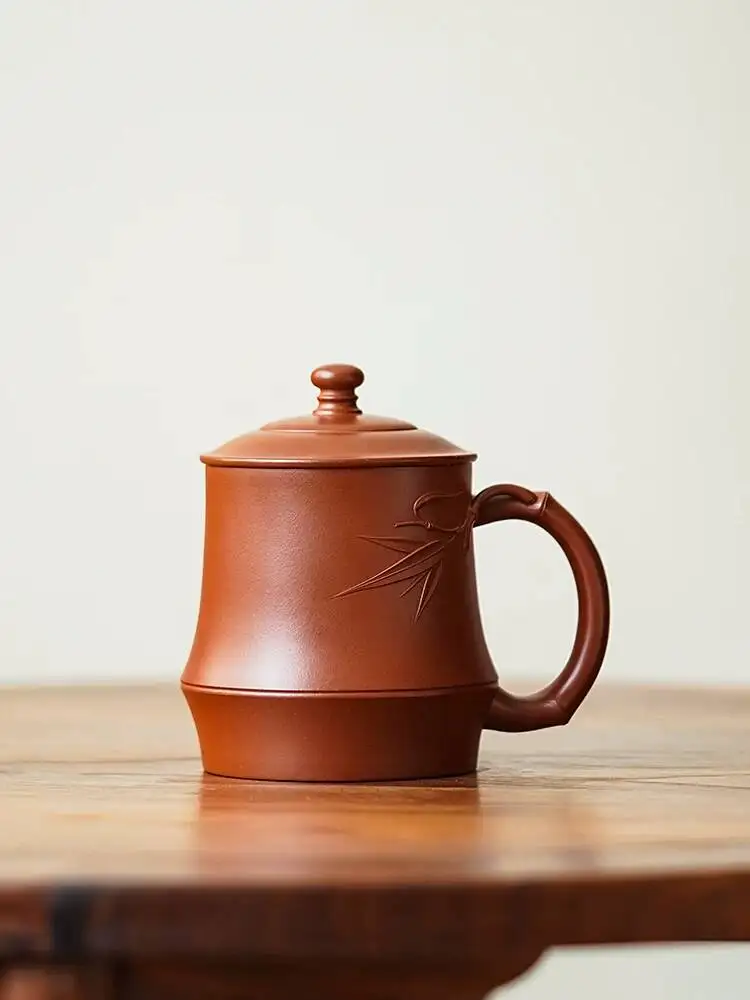 Yihu Chun High-End Collectible Purple Clay Cup, Master Craftsman Tang Xuanwu's Pure Handmade Tea With Lid, Xindue Cup 350C