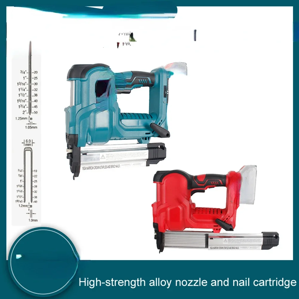 Gun Straight/N-shape Nails Nailing Machine with 32mm 50mm Nails Rechargeable Nailer For Ma kita Battery