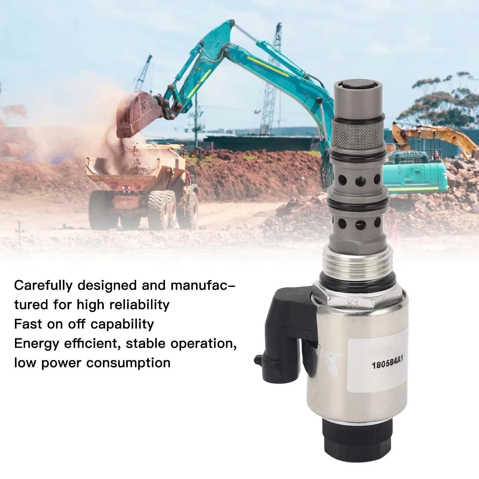 

Solenoid Valve 12V Excavator Solenoid Valve 180584A1 Replacement for CASE MX80C MX90C MX100C MX100 MX110 MX120 MX135