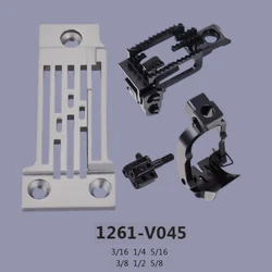 JUKI MS-1261-V045 Gauge Set 3-Needle Double Chainstitch Buried Clamp Crank Arm Needle Plate Feed-Dog Presser Foot Needle Clamp