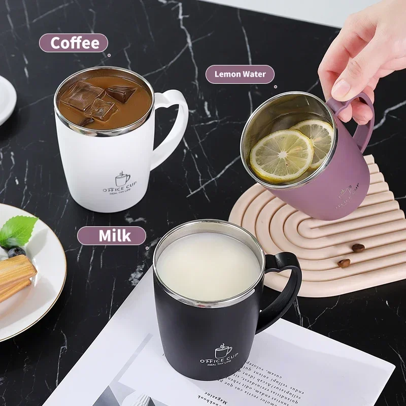 

350 мл кружки из нержавеющей стали 304, портативная термобутылка для воды, термос, кружка, кофейная чашка с ручкой, герметичные изолированные чашки для воды