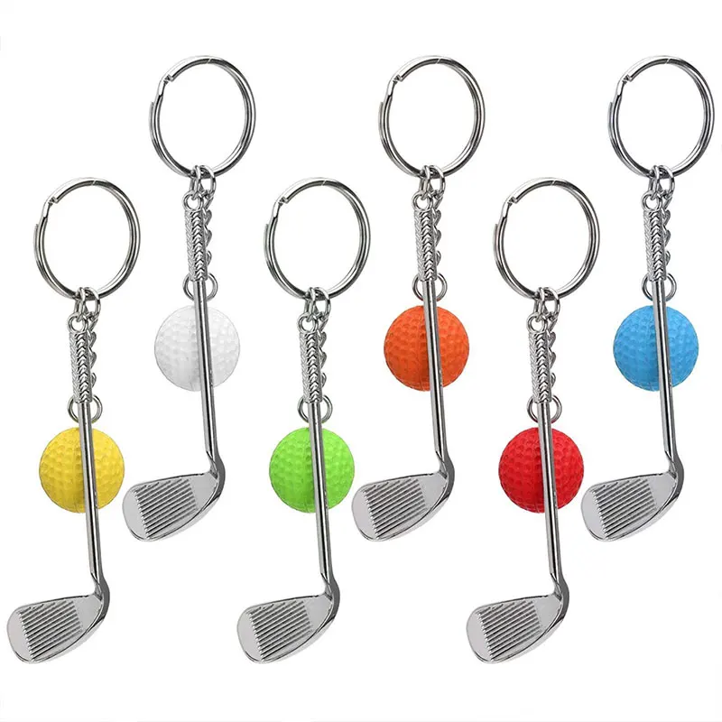 60Pcs Golf Ball Key Chain Metal Keychain Car Key Chain Key Ring Sporting Goods Sports Gift For Souvenir Ball Key Ring