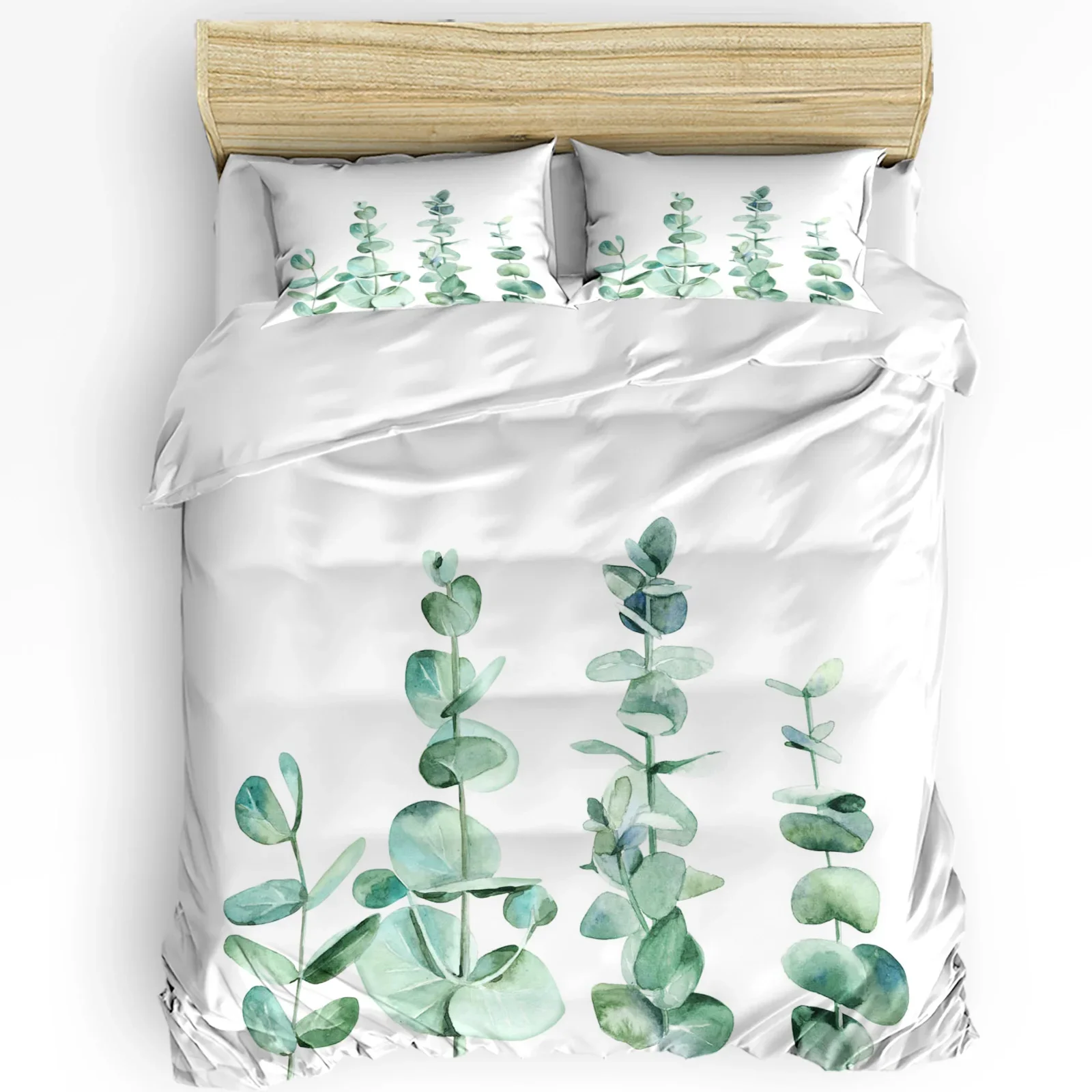 

Leaves Green Plant Printed Comfort Duvet Cover Pillow Case Home Textile Quilt Cover Boy Kid Teen Girl Luxury 3pcs Bedding Set