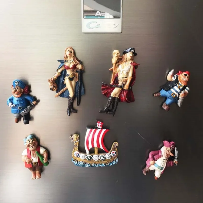 Nordic Denmark Tourist Fridge Magnet Souvenir Creative The Vikings Pirate The Viking Ships 3d Resin Cute Magnets Gift Ideas