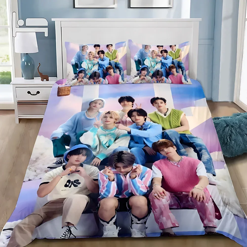 Duvet Cover Pillowcase Bedding Set S-StrayS Kids Adult BoyGirl Bedroom Decoration Children Gift H-HwangS Hyun-JinS Single Double