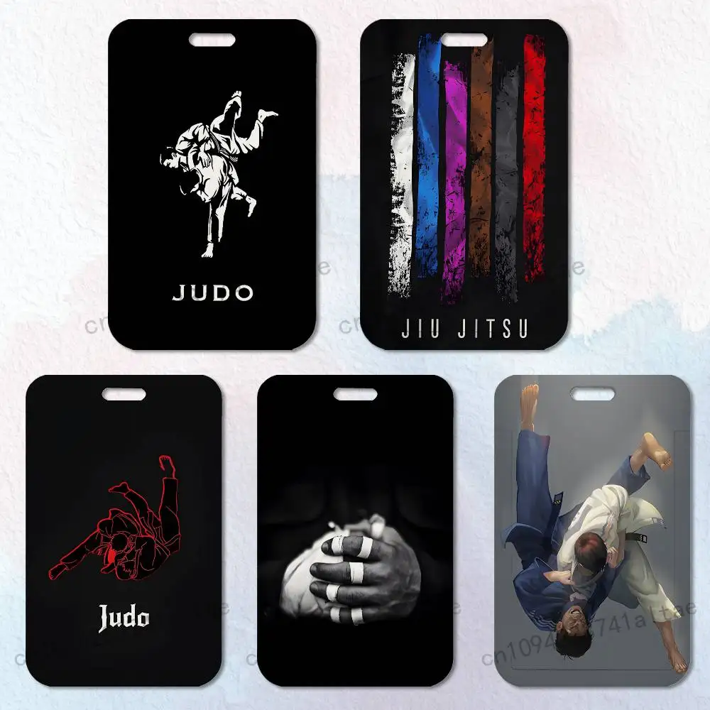 Porta Tarjetas de Artes Marciales Japonesas, Judo, para Credenciales, Tarjetas de Autobús, Trabajo, con Bolsillo en el Pecho, para Estudiantes, Pequeño Regalo