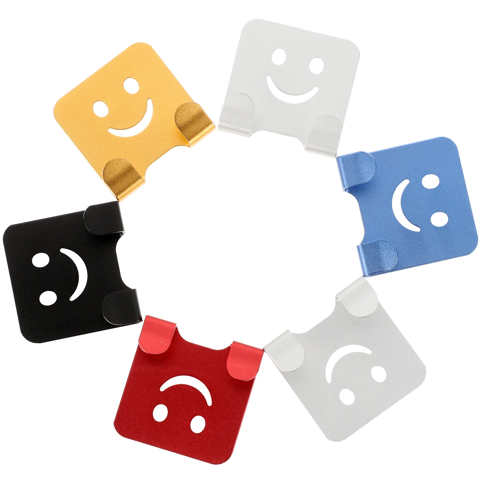 

6 pcs Aluminum Hooks Bronze Golden Matte Red Blue Black DoubleHooks HeavyDuty SuctionCups WallMount Bedroom LivingRoom