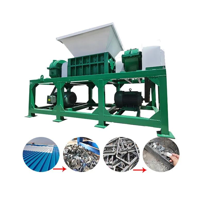 Cardboard Shredder Plastic Bottle Cable Crusher Dual Shaft Waste Shredder For Supermarket Logistics Warehouse 
