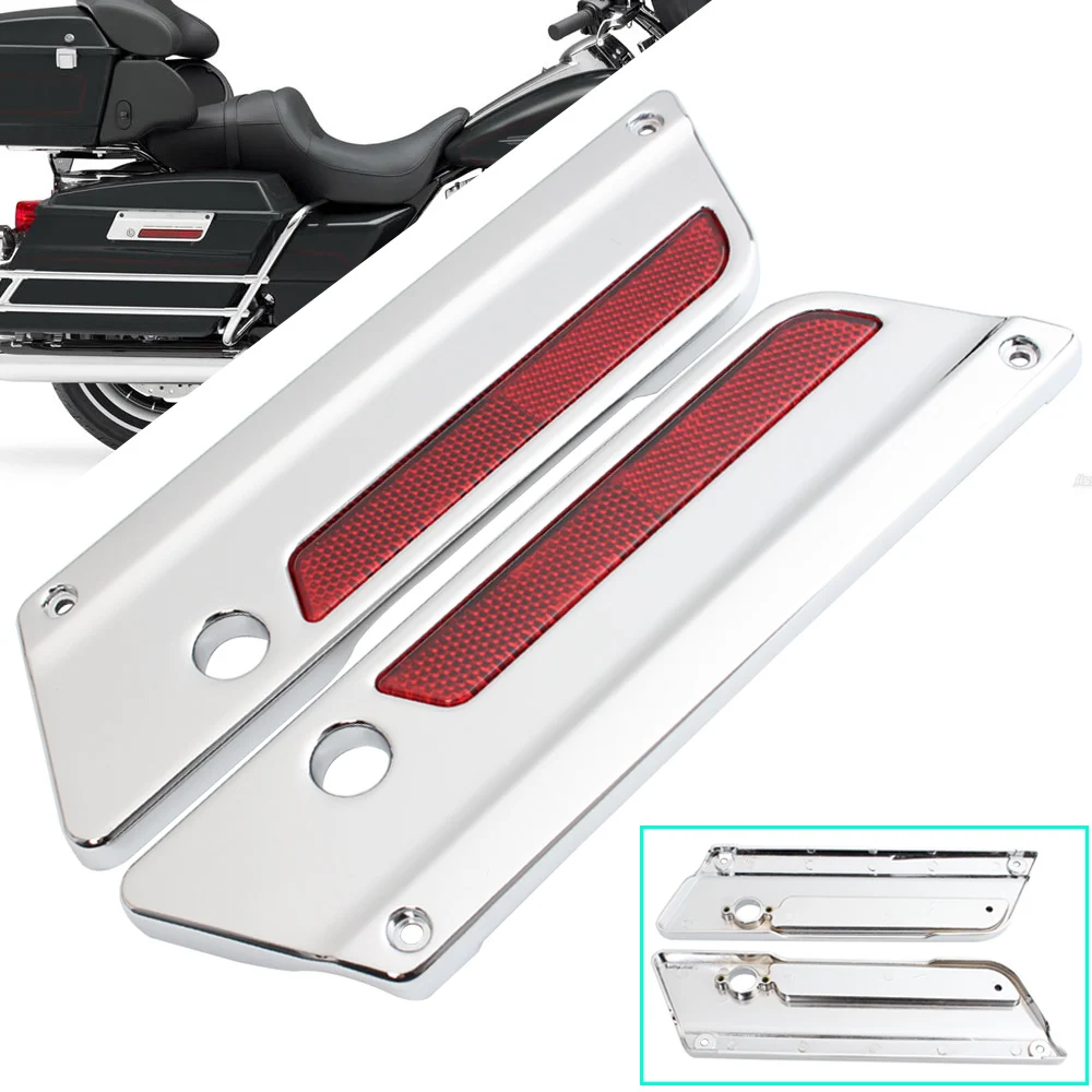 Motorcycle Accessories Saddlebag Latch Covers Reflector ABS For Harley Touring Road King Electra Street Glide FLHTCU 1993-2013