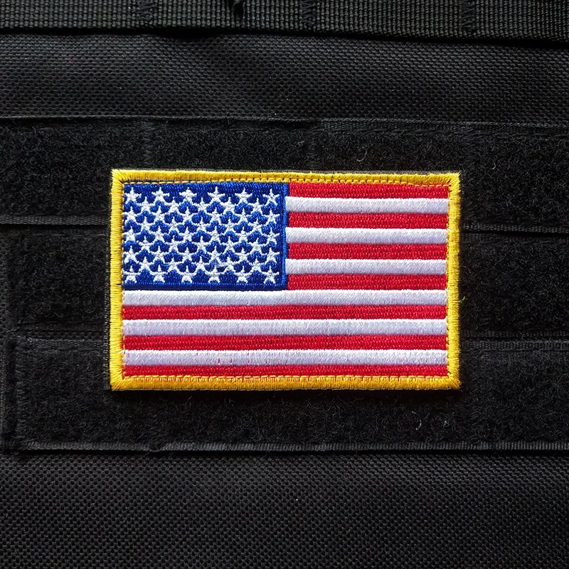 15colors Hook & Loop Embroidered Stick-On U.S. Flag Patches for Clothing Bag Military Tactical Badges Stars Strips Armband