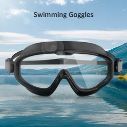 Gafas de natación con montura grande, gafas de natación antivaho para hombres y mujeres, máscara de apnea, gafas de natación impermeables de silicona